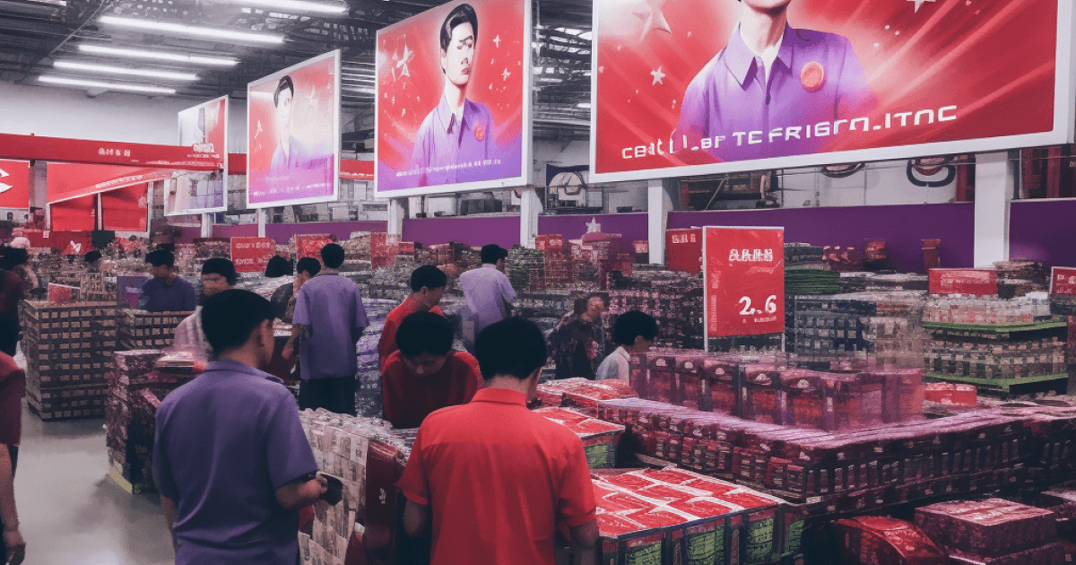 People shopping in an imaginary Costco in China.