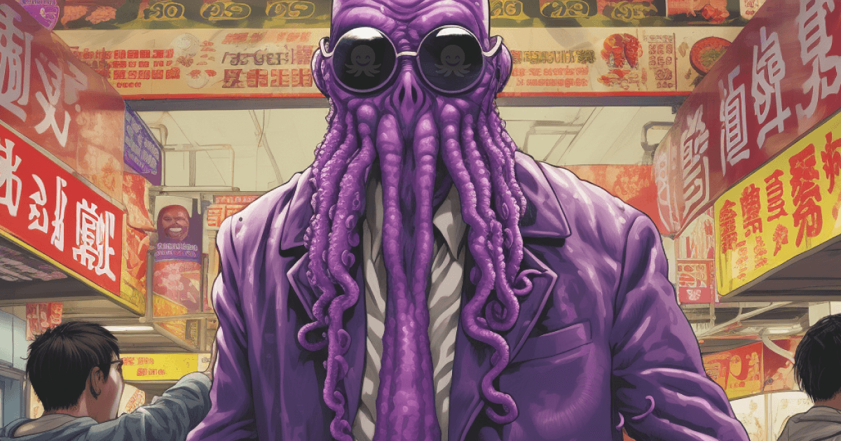 An octopus-headed business-hacker.