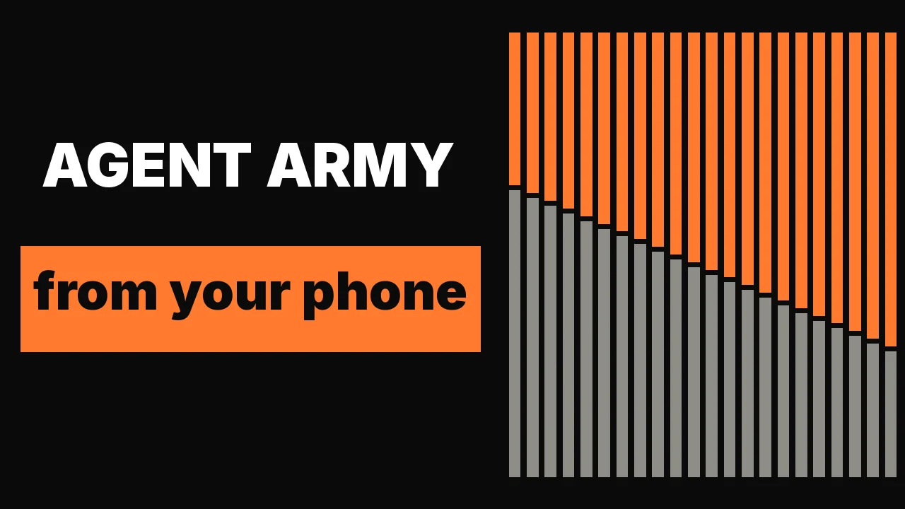 AI agent army from your phone: the lake, the machine guns, and the missing capsule