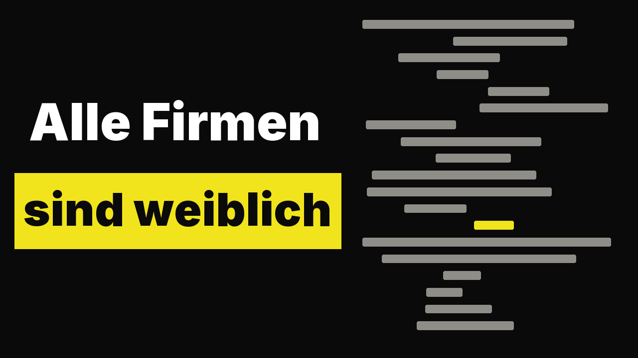 Alle Firmen sind weiblich