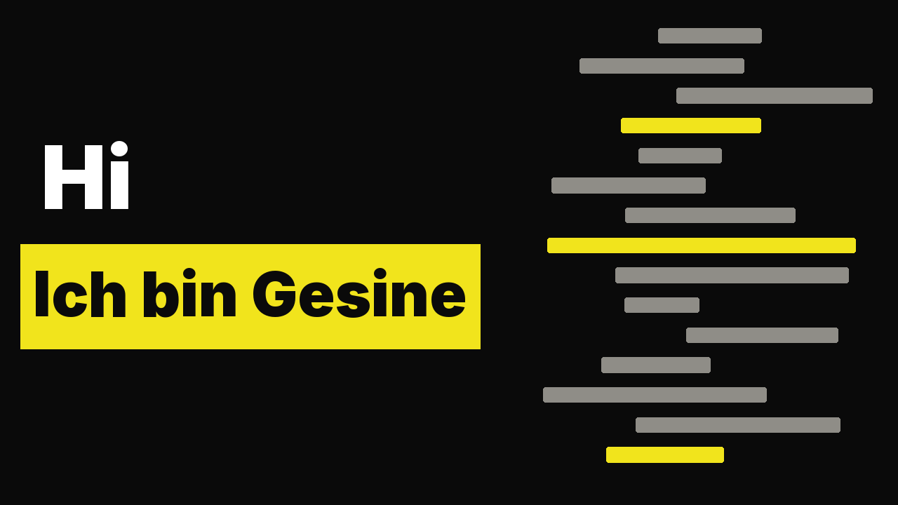 Hi Ich bin Gesine